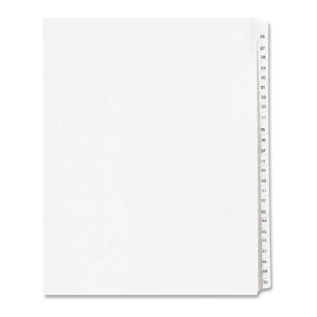 Avery Side Tab Collated Legal Index Divider, 26 To 50, 8.5x11, 25 Tabs, White/White
